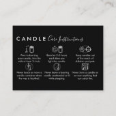 Black Candle Care instructies Bedankt Visitekaartje (Achterkant)