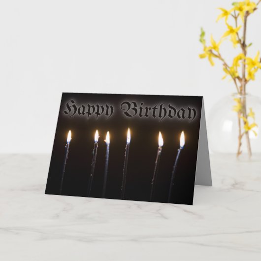 Black Candles Halloween Birthday Kaart (Gele Bloem)