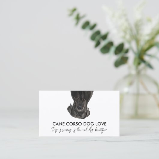 Black Cane Corso Dog Visitekaartje (Staand voorkant)