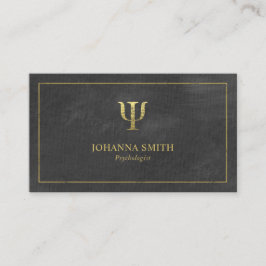 Black Canvas Golden Lijst Psycholoog PSI Symbool Afsprakenkaartje
