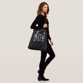 BLACK Canvas tas met haar naam en Treble Clef (Op model)