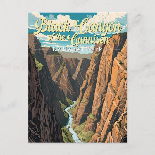 Black Canyon of the Gunnison National Park Art Briefkaart (Voorkant)
