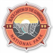 Black Canyon van de Gunnison National Park Compass Sticker (Voorkant)
