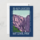 Black Canyon van de Gunnison National Park Retro Briefkaart (Voorkant / Achterkant)
