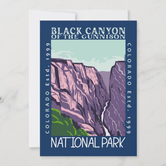 Black Canyon van de Gunnison National Park Retro Feestdagenkaart (Voorkant)