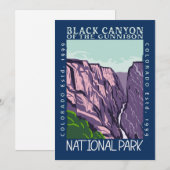 Black Canyon van de Gunnison National Park Retro Feestdagenkaart (Voorkant / Achterkant)