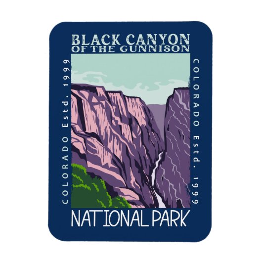 Black Canyon van de Gunnison National Park Retro Magneet (Verticaal)