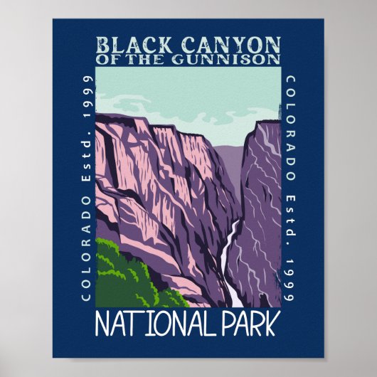 Black Canyon van de Gunnison National Park Retro Poster (Voorkant)