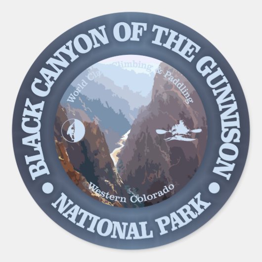 Black Canyon van de Gunnison NP (C) Ronde Sticker (Voorkant)