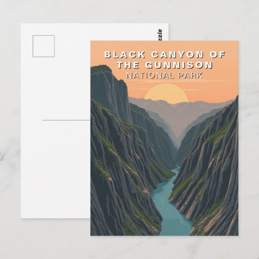 Black Canyon van de Gunnison Travel USA Briefkaart (Voorkant / Achterkant)