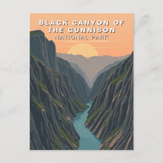 Black Canyon van de Gunnison Travel USA Briefkaart (Voorkant)
