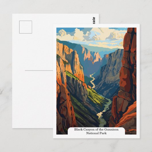 Black Canyon van het Gunnison National Park Briefkaart (Voorkant / Achterkant)