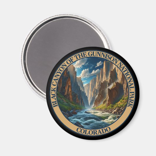 Black Canyon van het Gunnison National Park Magneet (Voorkant / Achterkant)