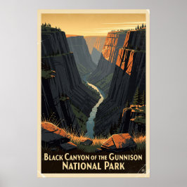 Black Canyon van het Gunnison National Park Retro Poster