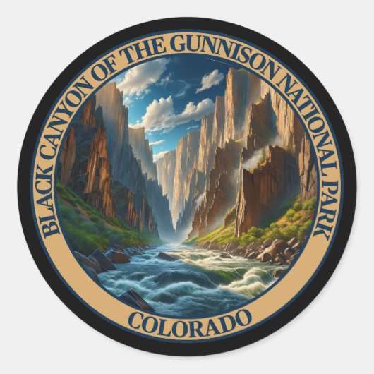 Black Canyon van het Gunnison National Park Ronde Sticker (Voorkant)