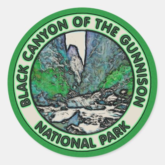 Black Canyon van het Gunnison National Park Ronde Sticker (Voorkant)