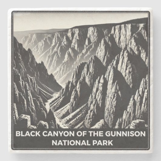 Black Canyon van het Gunnison National Park Stenen Onderzetter (Voorkant)