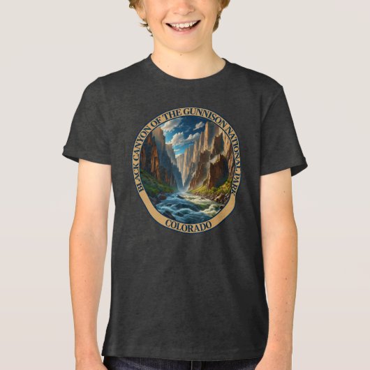 Black Canyon van het Gunnison National Park Tri-Blend Shirt (Voorkant)