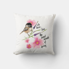 Black Capped Chickadee Art Kussen