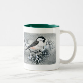 Black Capped Chickadee Bird both Sides Tweekleurige Koffiemok