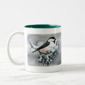 Black Capped Chickadee Bird both Sides Tweekleurige Koffiemok (Links)