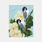 Black Capped Chickadee Bird Fleece Deken (Voorkant)