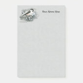 Black Capped Chickadee Bird Green Post-it® Notes (Voorkant)