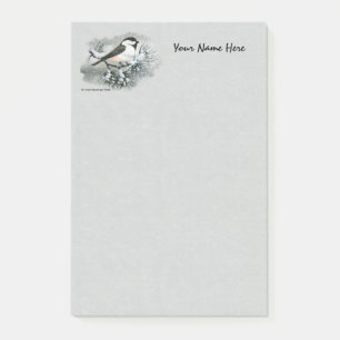 Black Capped Chickadee Bird Green Post-it® Notes