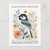 Black Capped Chickadee Bird uit Massachusetts, Ver Briefkaart (Voorkant)