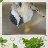 Black Capped Chickadee Kitchen Towel Theedoek (Gevouwen)