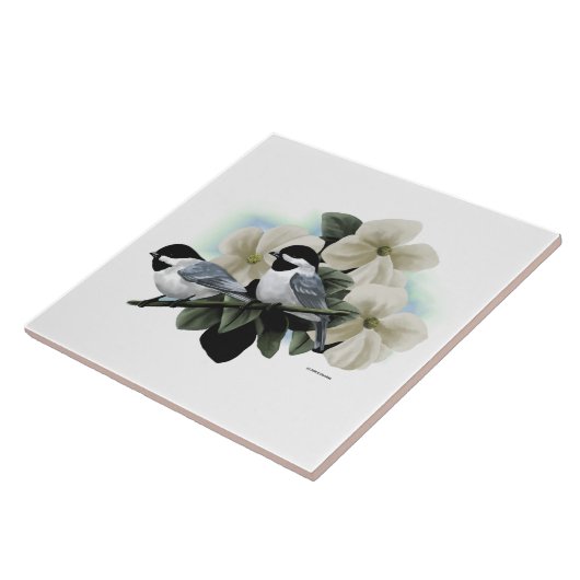 Black Capped Chickadee Tiles Tegeltje (Zijkant)