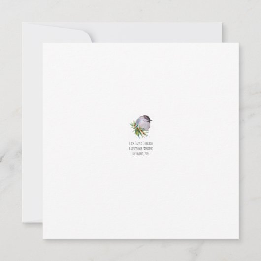 Black Capped Chickadee Watercolour Kaart (Achterkant)