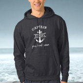 Black Captain Boat Nautical Anchor Ship Hoodie