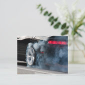 Black car burnout briefkaart (Staand voorkant)