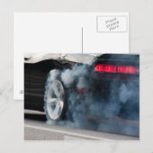 Black car burnout briefkaart (Voorkant / Achterkant)