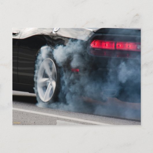 Black car burnout briefkaart (Voorkant)
