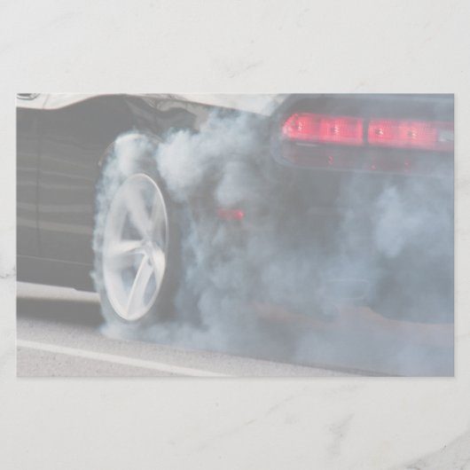 Black car burnout briefpapier (Voorkant)