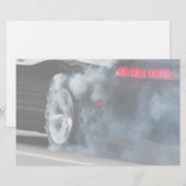 Black car burnout briefpapier (Voorkant / Achterkant)
