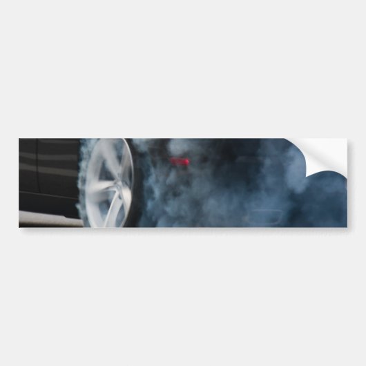 Black car burnout bumpersticker (Voorkant)