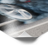 Black car burnout foto afdruk (Hoek)