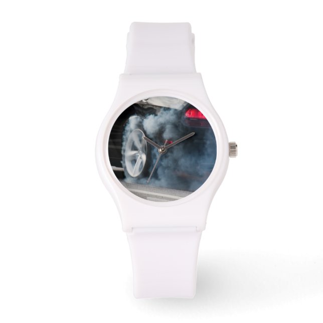 Black car burnout horloge (Voorkant)