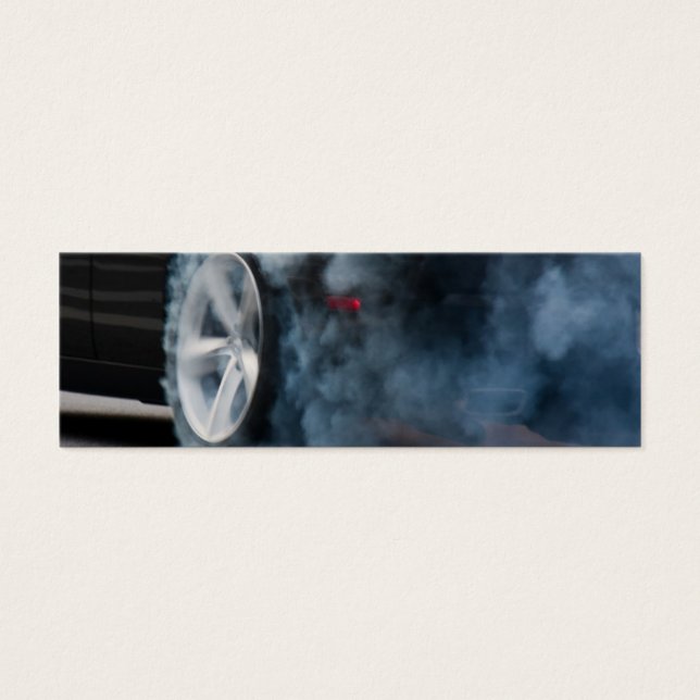 Black car burnout mini visitekaartjes (Voorkant)