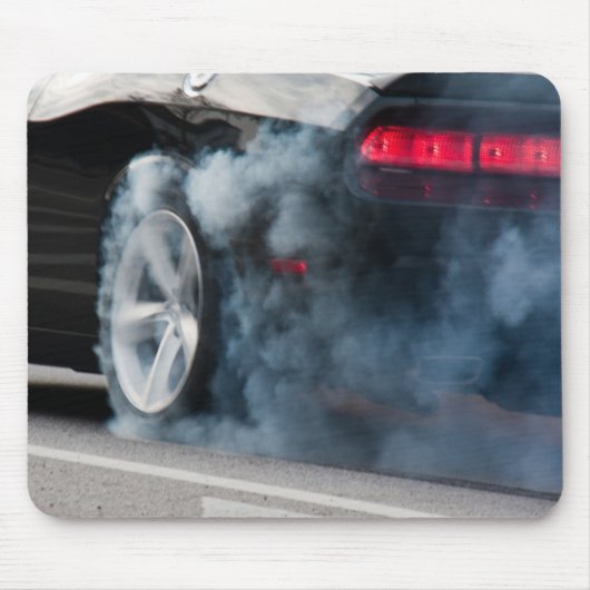 Black car burnout muismat (Voorkant)