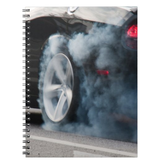 Black car burnout notitieboek (Voorkant)