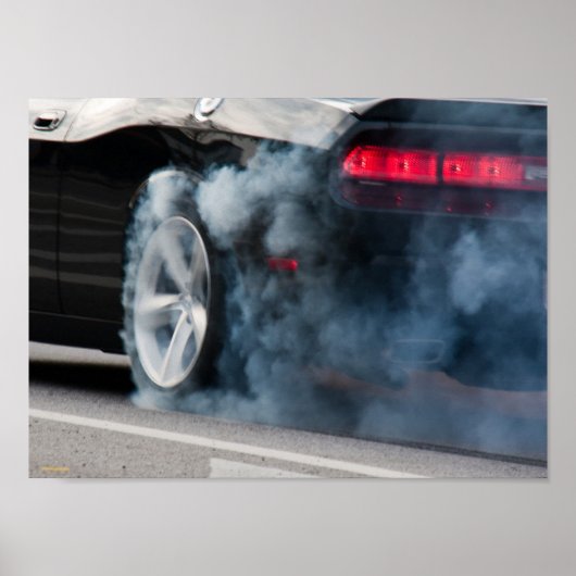 Black car burnout poster (Voorkant)