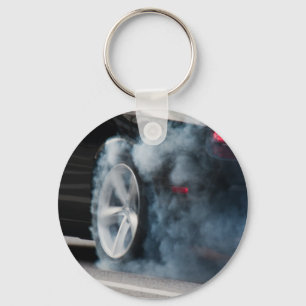 Black car burnout sleutelhanger