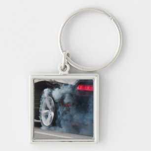 Black car burnout sleutelhanger