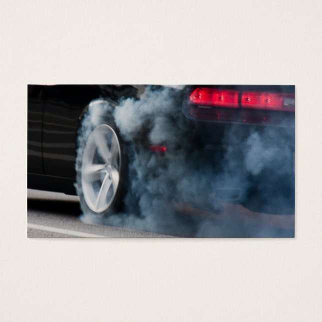 Black car burnout visitekaartjes (Voorkant)