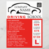 Black Car Logo, Driving School, Instructor Advert Flyer (Voorkant)