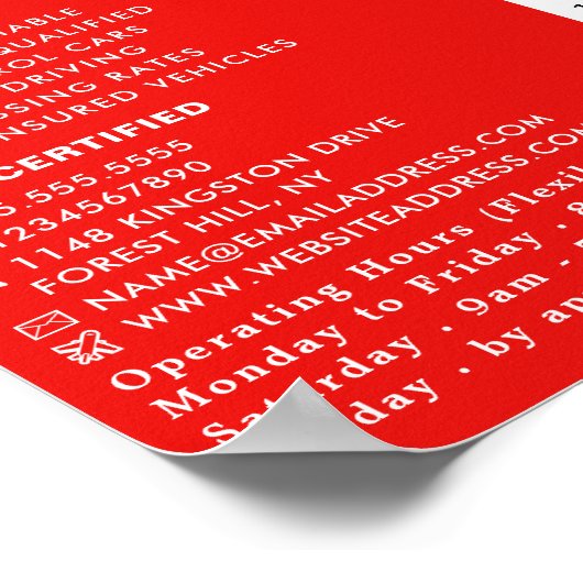 Black Car Logo, Driving School, Instructor Advert Poster (Hoek)